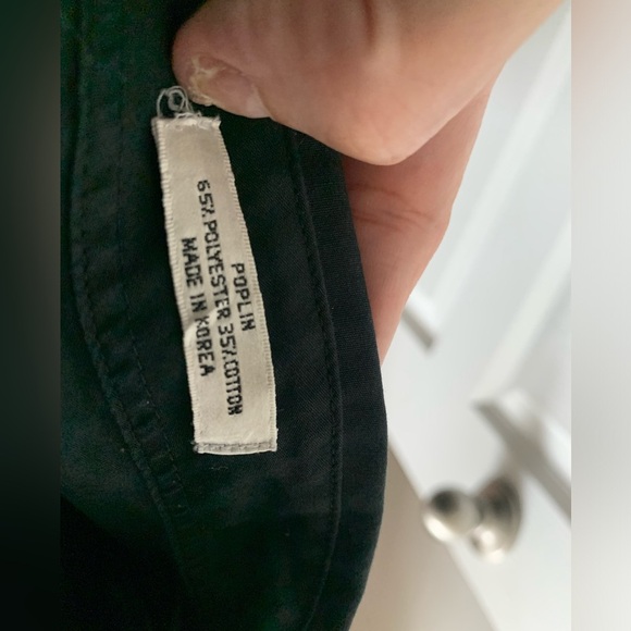 VanHeusen black poplin button up dress shirt size XL -17.5 - Picture 3 of 6